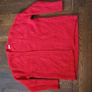 Anthropologie red cardigan